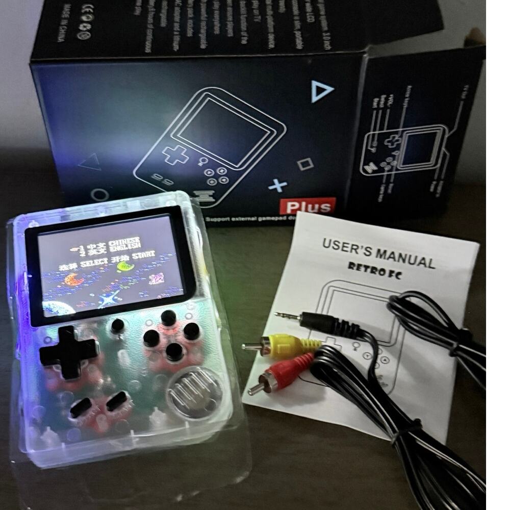 Game Box Plus- Hand Held Game System, 400 Games In 1 w/ Light Up Clear Case NIB